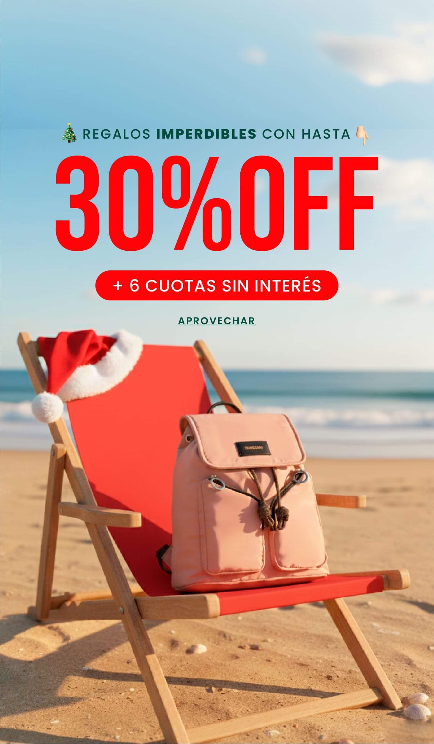 Regalo de Navidad Santaclaraen 6 cuotas sin interés con descuentos hasta 30% off