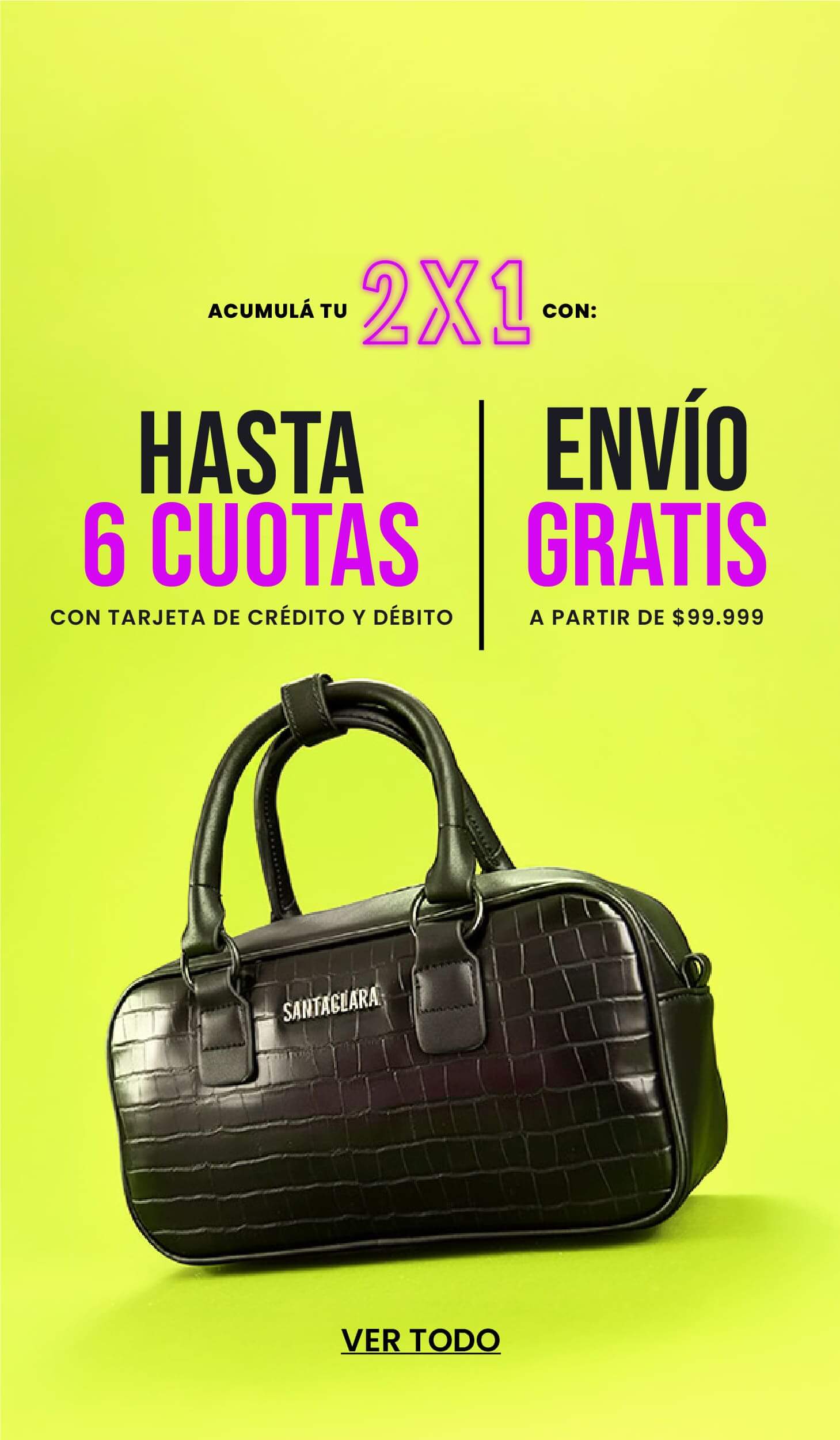 Ofertas Hot Sale Santaclara 2x1 carteras en cuotas sin interés
