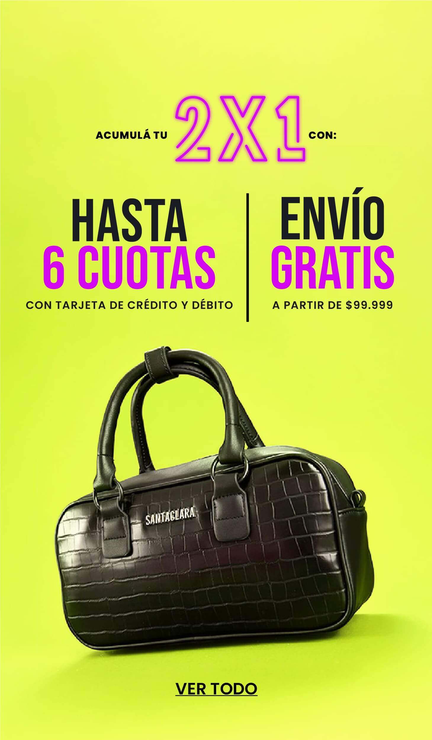 Ofertas Hot Sale Santaclara 2x1 carteras en cuotas sin interés