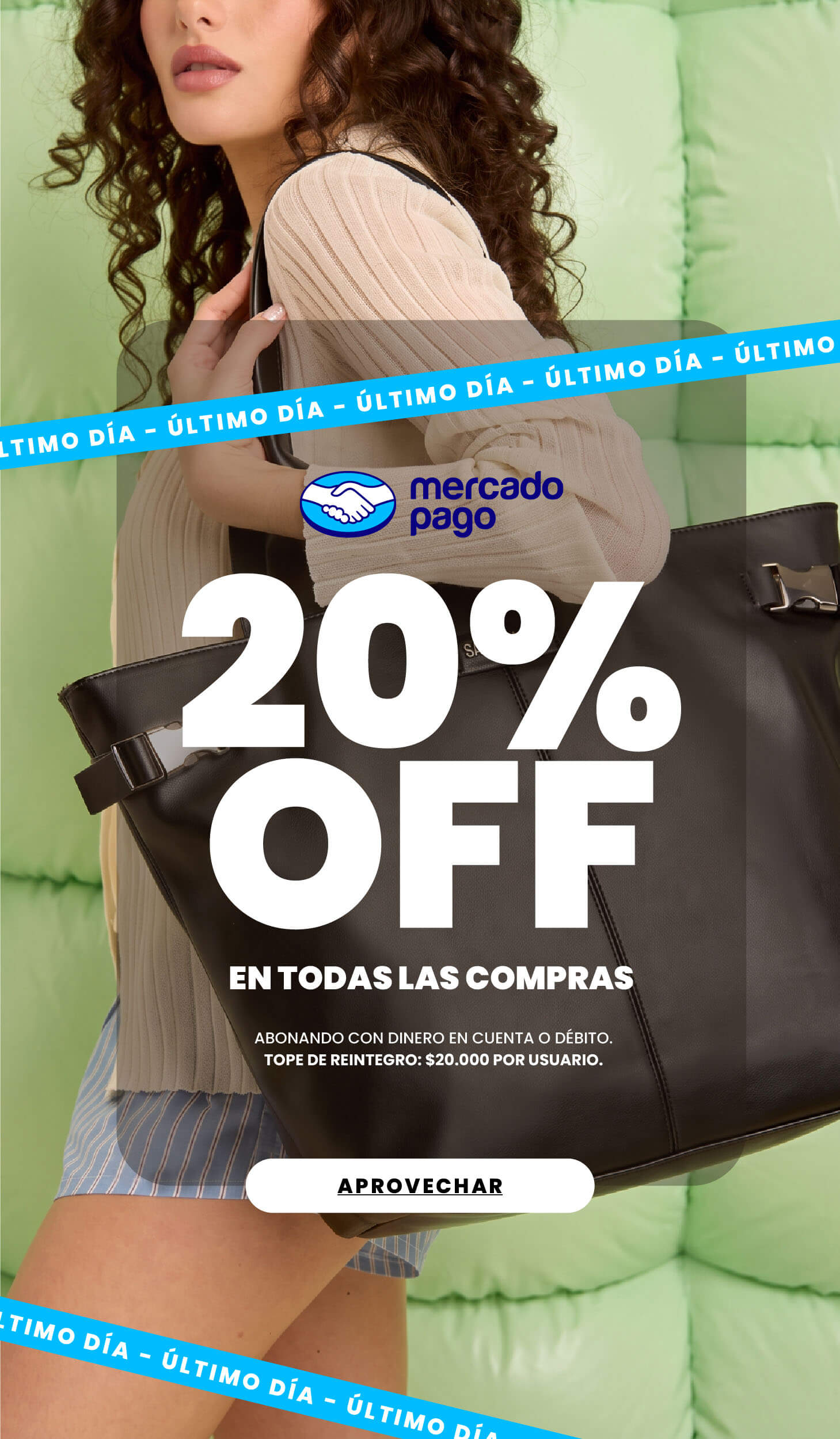 20% OFF de descuento con Mercado Pago. Carteras, mochilas y Bolsos Santaclara