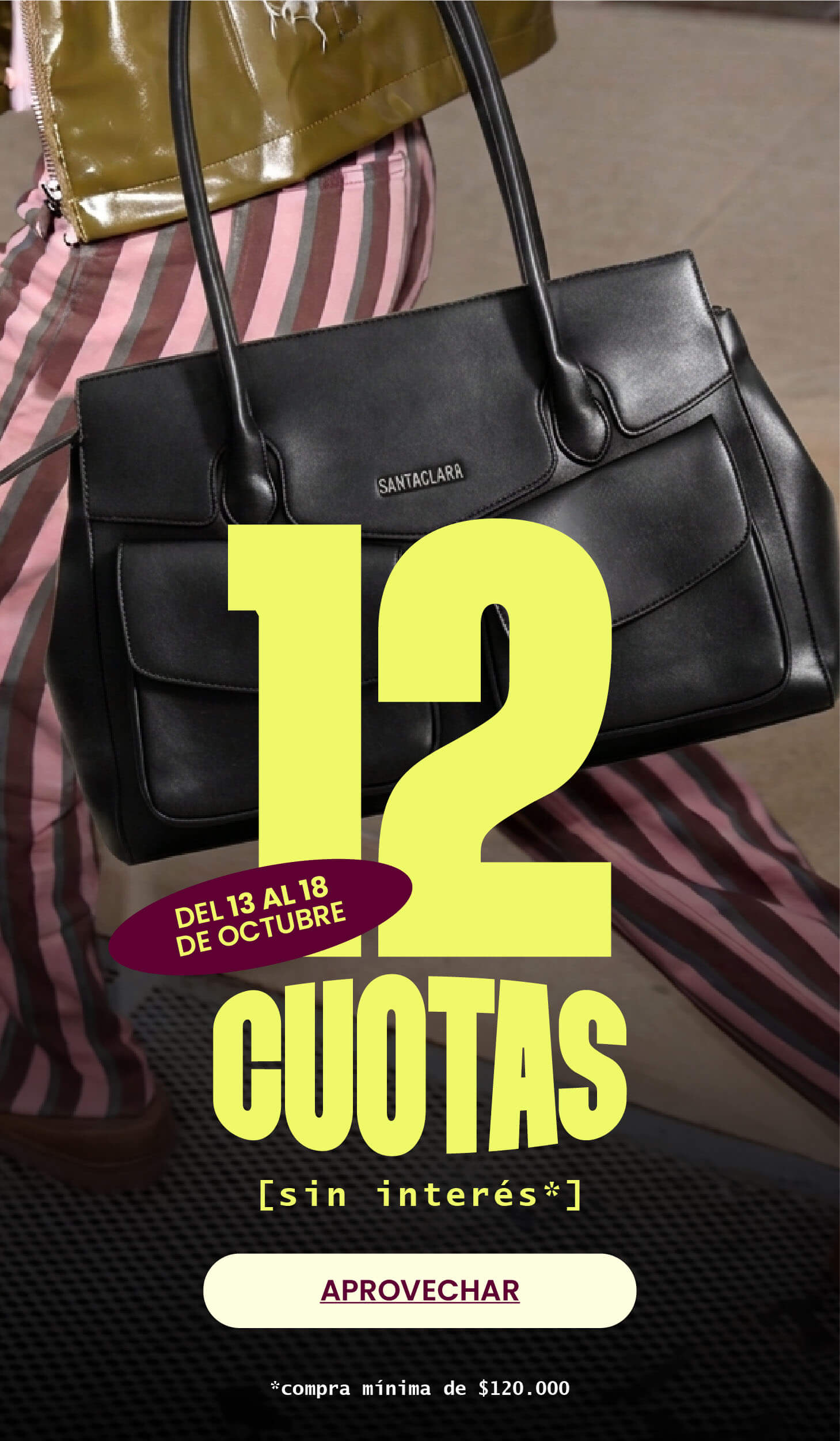 Comprá carteras, mochilas y bolsos en 12 cuotas sin interés en compras superiores a $120.000