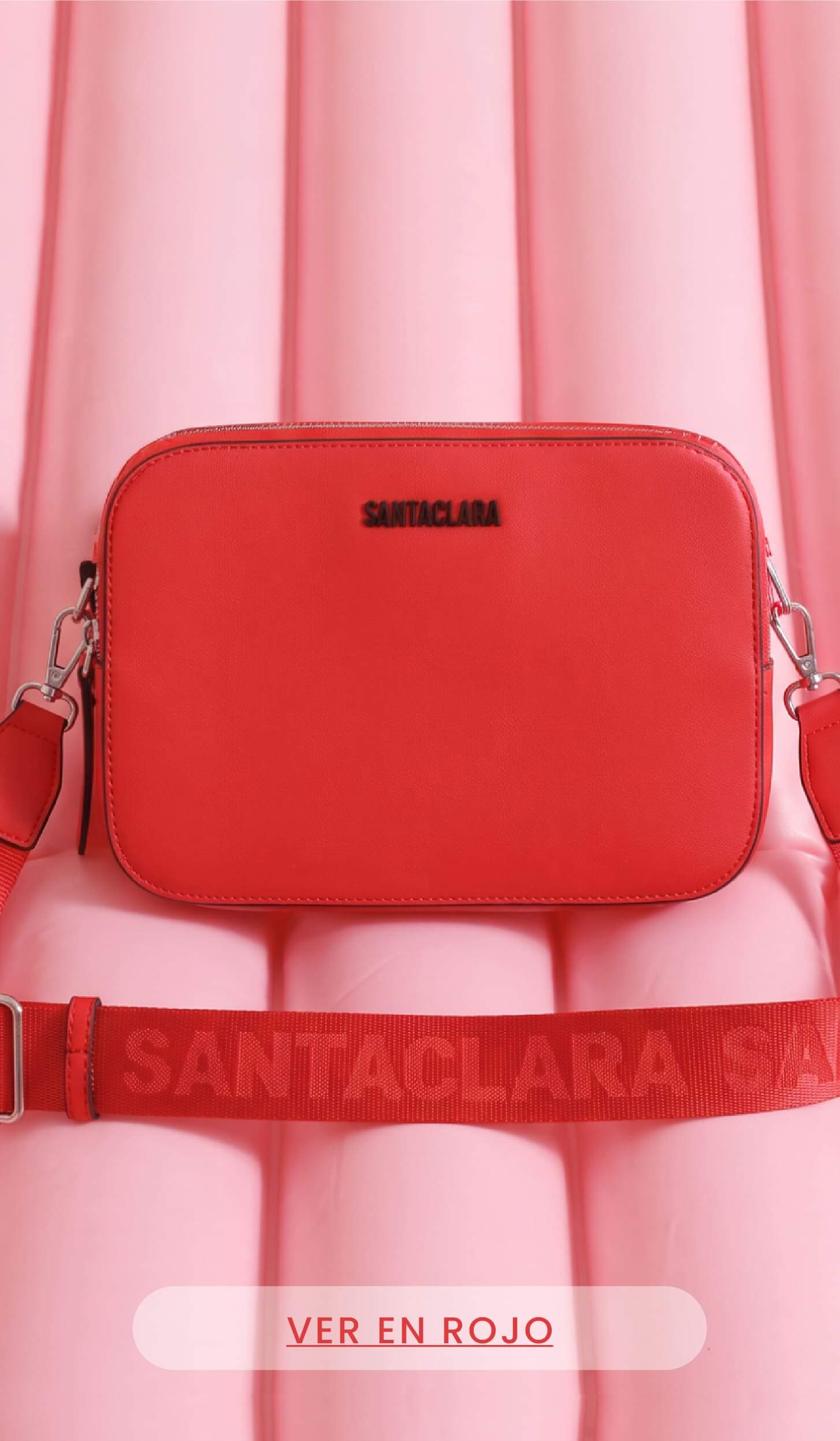 Cartera bandolera roja Santaclara doble cierre