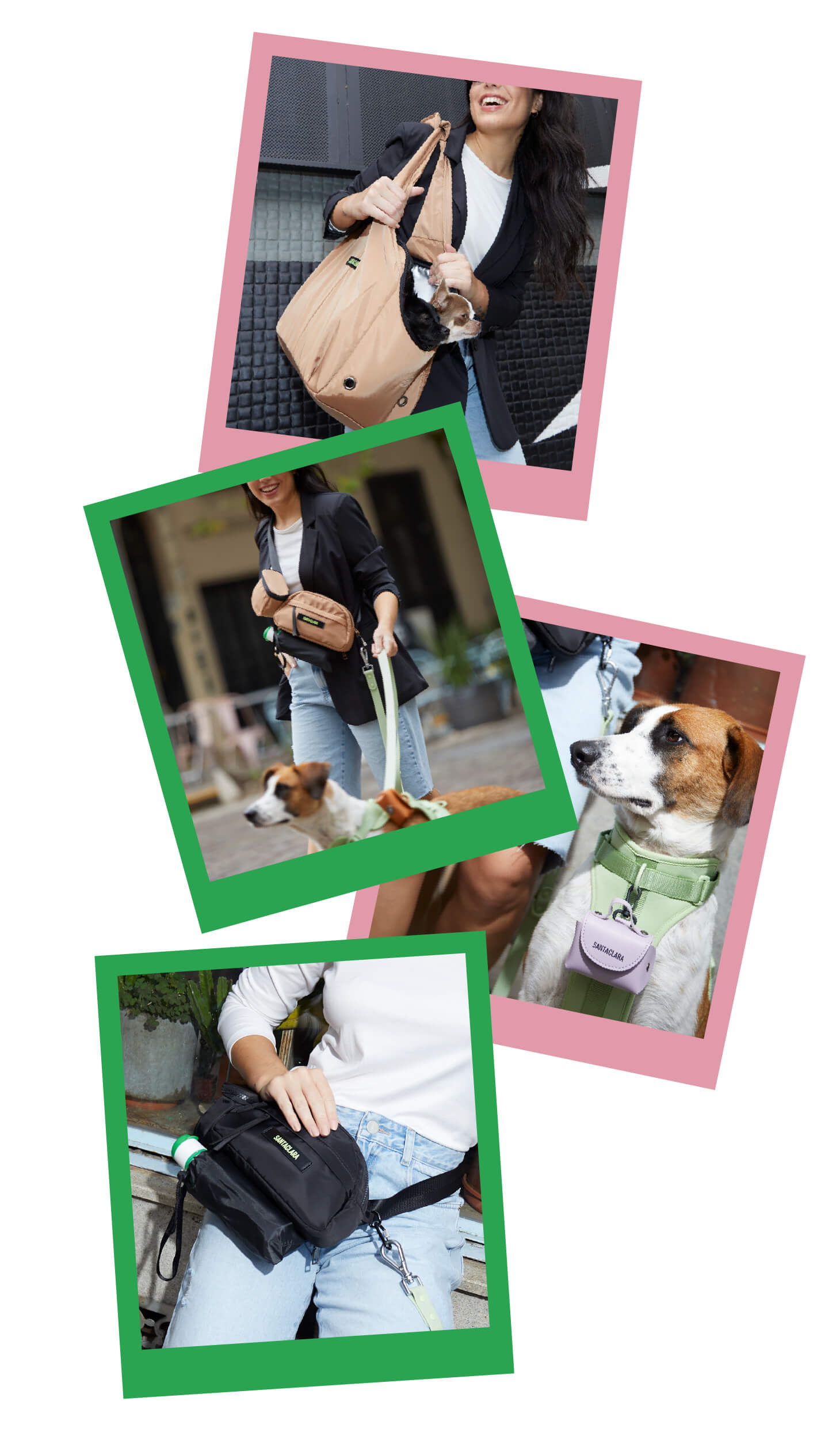 Bolso transportador para perros, bolsitas higiénicas para perros, riñonera de paseo Santaclara