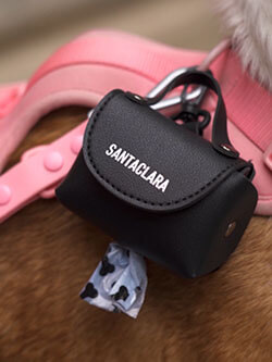Poop Bag Huella Negro Para Mascotas